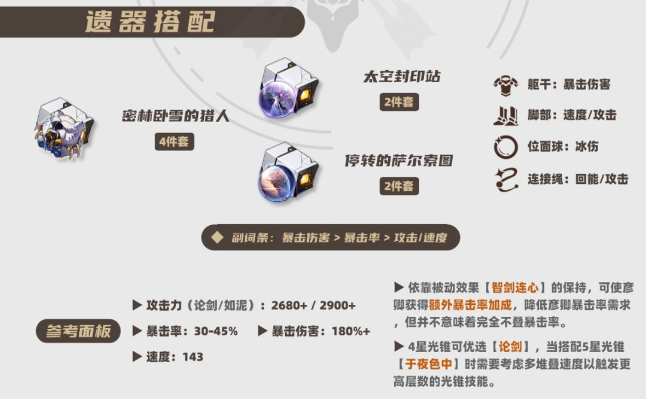 崩坏星穹铁道彦卿怎么培养